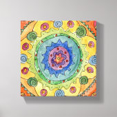 8x8 Rainbow Mandala Premium - Versteld Canvas afdr (Voorkant)
