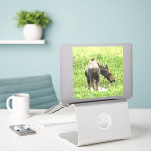 8x8 Sticker van vinyl (Laptop op bureau)