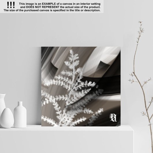 8x8" Terra’s Tender Whisper Abstract Brown Flowers Canvas Afdruk