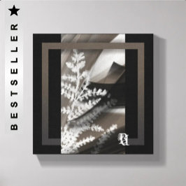 8x8" Terra’s Tender Whisper Abstract Brown Flowers Canvas Afdruk