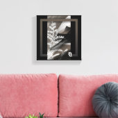 8x8" Terra’s Tender Whisper Abstract Brown Flowers Canvas Afdruk (Insitu (Woonkamer))