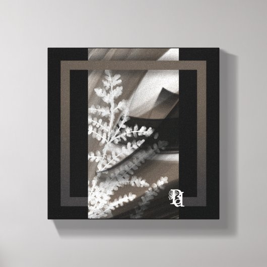 8x8" Terra’s Tender Whisper Abstract Brown Flowers Canvas Afdruk (Voorkant)