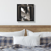 8x8" Terra’s Tender Whisper Abstract Brown Flowers Canvas Afdruk (Insitu (Slaapkamer))