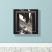 8x8" Terra’s Tender Whisper Abstract Brown Flowers Canvas Afdruk (Insitu (Houten vloer))
