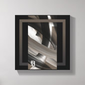 8x8" Terra’s Tender Whisper Abstract Brown Flowers Canvas Afdruk (Voorkant)