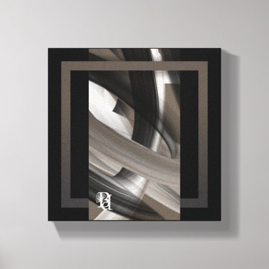 8x8" Terra’s Tender Whisper Abstract Brown Flowers Canvas Afdruk (Voorkant)