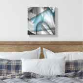 8x8" Trend Abstract Art Canvas Zwart Wit Blauw (Insitu (Slaapkamer))