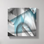 8x8" Trend Abstract Art Canvas Zwart Wit Blauw (Voorkant)