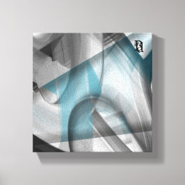 8x8" Trend Abstract Art Canvas Zwart Wit Blauw