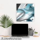 8x8" Trend Abstract Art Canvas Zwart Wit Blauw