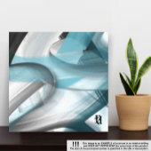 8x8" Trend Abstract Art Canvas Zwart Wit Blauw