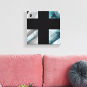 8x8" Trend Abstract Art Canvas Zwart Wit Blauw (Insitu (Woonkamer))