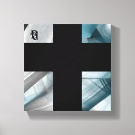8x8" Trend Abstract Art Canvas Zwart Wit Blauw
