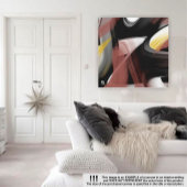 8x8" Trend Abstract Art Zwart Wit Powdery Canvas Afdruk