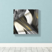8x8" Trend Abstract Kunstcanvas Zwart Wit Goud Canvas Afdruk (Insitu (Houten vloer))