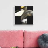 8x8" Trend Abstract Kunstcanvas Zwart Wit Goud Canvas Afdruk (Insitu (Woonkamer))