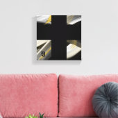 8x8" Trend Abstract Kunstcanvas Zwart Wit Goud Canvas Afdruk (Insitu (Woonkamer))