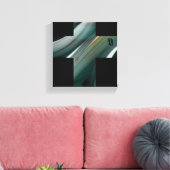 8x8" Trend Abstract Kunstcanvas Zwart Wit Groen Canvas Afdruk (Insitu (Woonkamer))