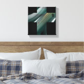 8x8" Trend Abstract Kunstcanvas Zwart Wit Groen Canvas Afdruk (Insitu (Slaapkamer))