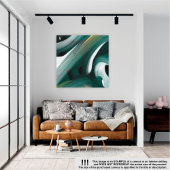 8x8" Trend Abstract Kunstcanvas Zwart Wit Groen Canvas Afdruk