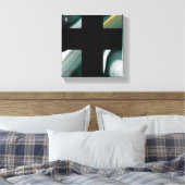 8x8" Trend Abstract Kunstcanvas Zwart Wit Groen Canvas Afdruk (Insitu (Slaapkamer))