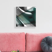 8x8" Trend Abstract Kunstcanvas Zwart Wit Groen Canvas Afdruk (Insitu (Woonkamer))