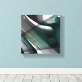 8x8" Trend Abstract Kunstcanvas Zwart Wit Groen Canvas Afdruk (Insitu (Houten vloer))