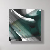8x8" Trend Abstract Kunstcanvas Zwart Wit Groen Canvas Afdruk (Voorkant)