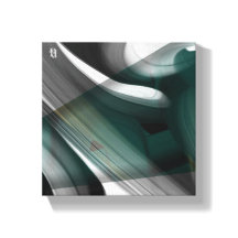 8x8" Trend Abstract Kunstcanvas Zwart Wit Groen