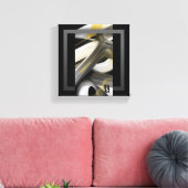 8x8" Trend Abstracte Kunst Canvas Zwart Wit Goud Afdruk (Insitu (Woonkamer))