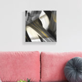 8x8" Trend Abstracte Kunst Canvas Zwart Wit Goud Afdruk (Insitu (Woonkamer))