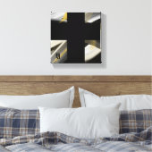 8x8" Trend Abstracte Kunst Canvas Zwart Wit Goud Afdruk (Insitu (Slaapkamer))
