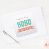9000 volgers Bedankt-social media dankbaarheid Vierkante Sticker (Envelop)