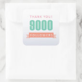 9000 volgers Bedankt-social media dankbaarheid Vierkante Sticker (Tas)