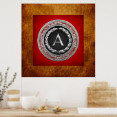 [900] "A" zilver  monogram Poster (Keuken)