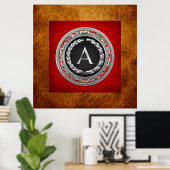 [900] "A" zilver  monogram Poster (Thuiskantoor)