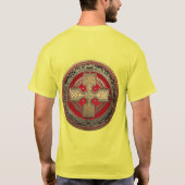 [900] Ancient Celtic Sacred Gold Knot Cross T-shirt (Achterkant)