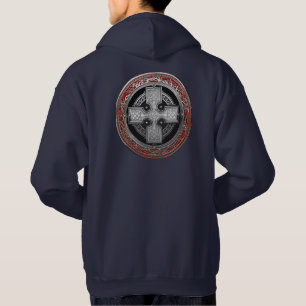 [900] Ancient Celtic Sacred Silver Knot Cross Hoodie