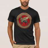 [900] Assyrische scharnierende bull: Gold- en zwar T-shirt (Voorkant)