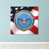 [900] Embleem van het Amerikaanse ministerie van D Canvas Afdruk (Insitu (Houten vloer))