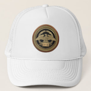 [900] Gold Roman imperial Eagle op Gold Medallion Trucker Pet