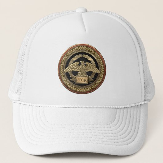 [900] Gold Roman imperial Eagle op Gold Medallion Trucker Pet (Voorkant)