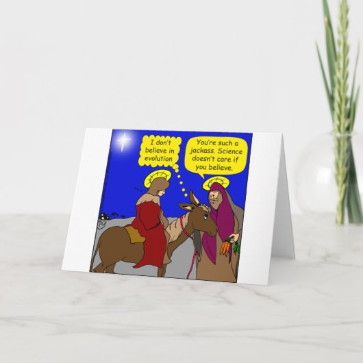 900 Het kan de wetenschap niet schelen wat je denk Feestdagen Kaart (Voorkant)