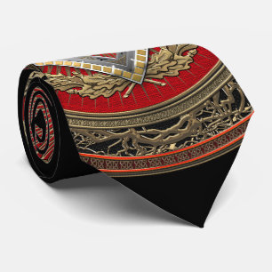 [900] Master Mason - Gold Square & Compass Stropdas