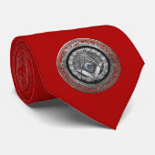[900] Master Mason - Silver Square & Compass Stropdas (Opgerold)