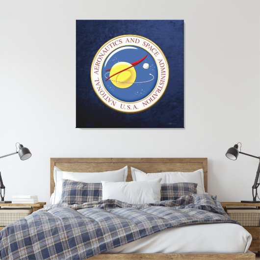[900] NASA-embleem [3D] Canvas Afdruk (Insitu (Slaapkamer))
