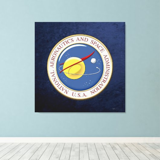 [900] NASA-embleem [3D] Canvas Afdruk (Insitu (Houten vloer))