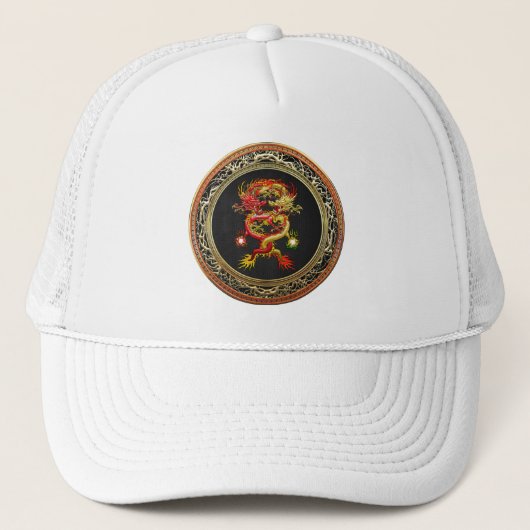 [900] Rode en gele dragons Trucker Pet (Voorkant)