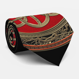 [900] Sacred Celtic Gold Knot Cross Stropdas