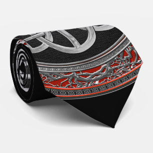 [900] Sacred Celtic Silver Knot Cross Stropdas